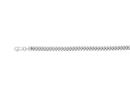 Sterling Silver Rhodium Plated Miami Cuban Chain (5.60 mm)