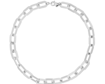 Sterling Silver Rhodium Plated Italian Link Paperclip Bracelet (10.30 mm)