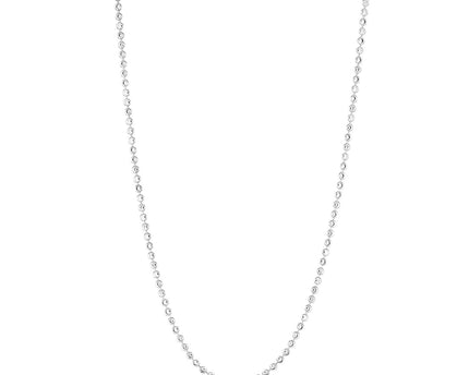 Sterling Silver Rhodium Plated Moon Cut Bead Chain (3.00 mm)