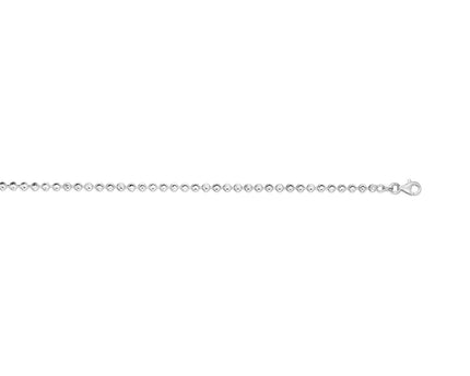 Sterling Silver Rhodium Plated Moon Cut Bead Chain (3.00 mm)