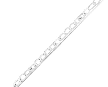 Sterling Silver Rhodium Plated Italian Oval Link Bracelet (8.70 mm)