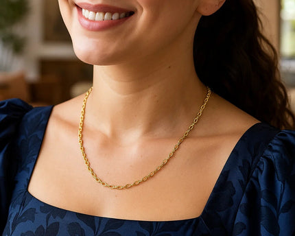 Sterling Silver Gold Plated French Cable Chain (3.40 mm)