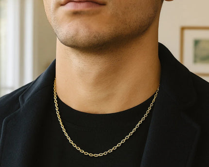 Sterling Silver Gold Plated French Cable Chain (3.40 mm)