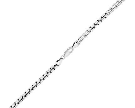Sterling Silver Rhodium Plated Round Box Chain (4.40 mm)