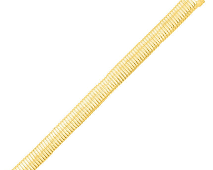 Sterling Silver Yellow Gold Plated Standard Thick Tubogas Bracelet (12.00 mm)