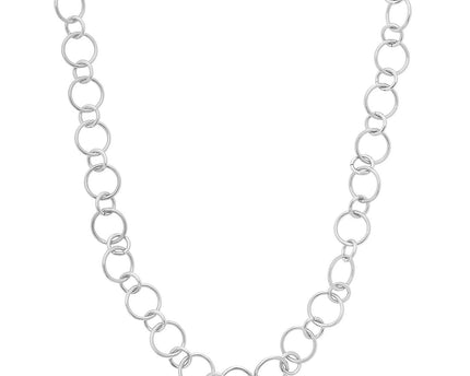 Sterling Silver Rhodium Plated Link Necklace
