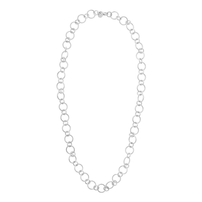 Sterling Silver Rhodium Plated Link Necklace