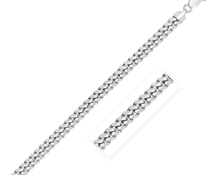 Sterling Silver Rhodium Plated Miami Cuban Chain (6.30 mm)