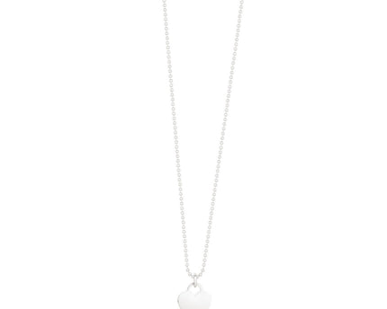 Sterling Silver Rhodium Plated Heart Charm Necklace