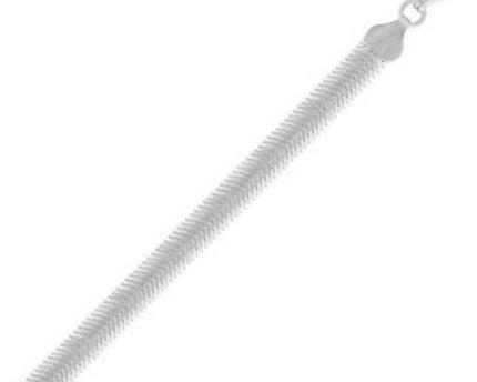 Sterling Silver Rhodium Plated Oval Snake Chain (6.40 mm)