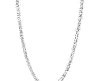 Sterling Silver Rhodium Plated Oval Snake Chain (6.40 mm)