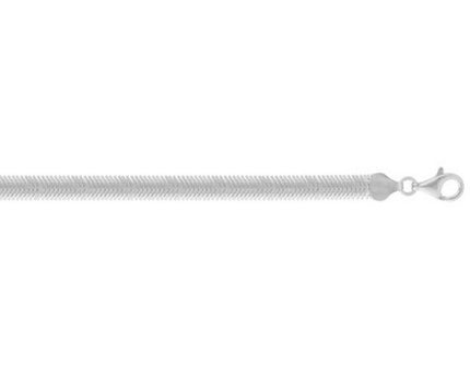 Sterling Silver Rhodium Plated Oval Snake Chain (6.40 mm)