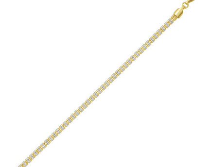 Sterling Silver with Gold Plated Ice Barrel Chain (4.00 mm)