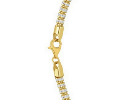 Sterling Silver with Gold Plated Ice Barrel Chain (4.00 mm)