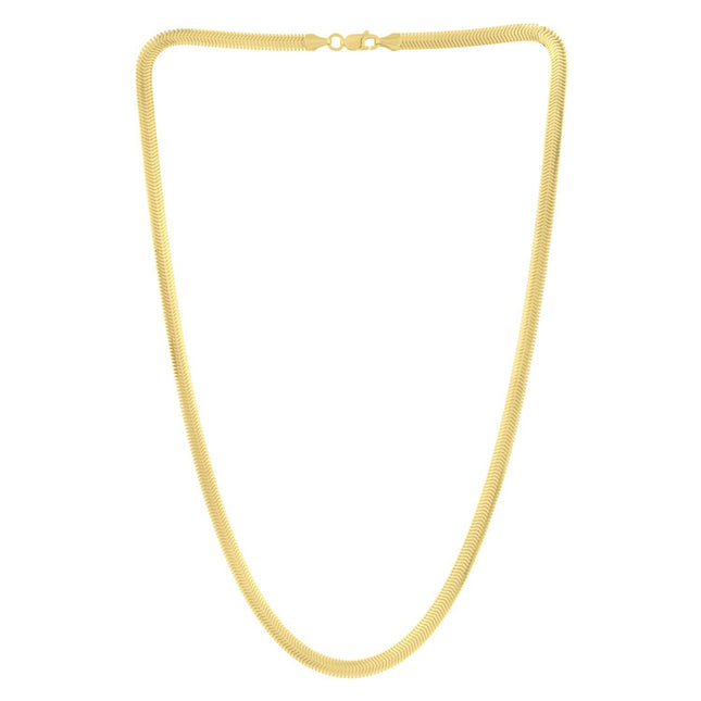 Sterling Silver Yellow Gold Plated Oval Snake Chain (4.20 mm)
