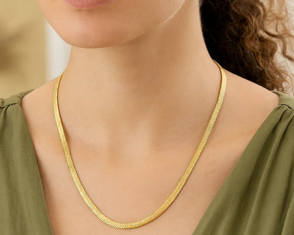 Sterling Silver Yellow Gold Plated Oval Snake Chain (4.20 mm)