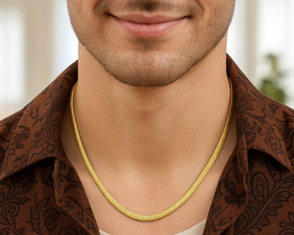 Sterling Silver Yellow Gold Plated Oval Snake Chain (4.20 mm)