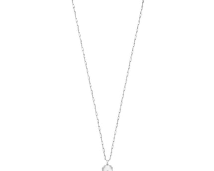 Sterling Silver Rhodium Plated Cubic Zirconia Octagonal Star Locket Necklace
