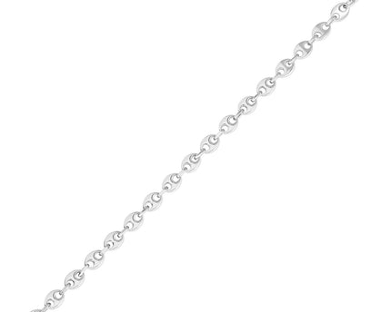 Sterling Silver Rhodium Plated Puffed Mariner Chain (3.70 mm)