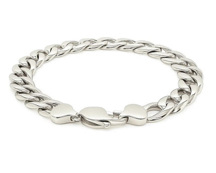 Rhodium Plated Sterling Silver Curb Style Bracelet (11.60 mm)