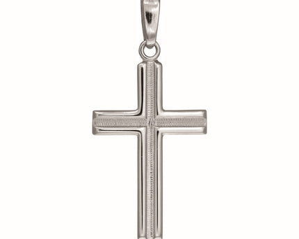 Sterling Silver Rhodium Plated Cross Pendant