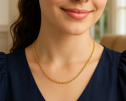 Sterling Silver Gold Plated Rolo Chain (4.70 mm)