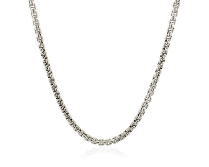 Sterling Silver Rhodium Plated Round Box Chain (2.20 mm)