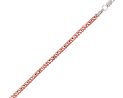 Sterling Silver Two Tone Snake Chain Inspired Anklet