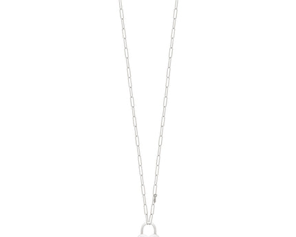 Sterling Silver Rhodium Plated Padlock Heart Necklace
