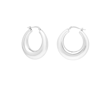 Sterling Silver Medium Graduated Hoop Earrings