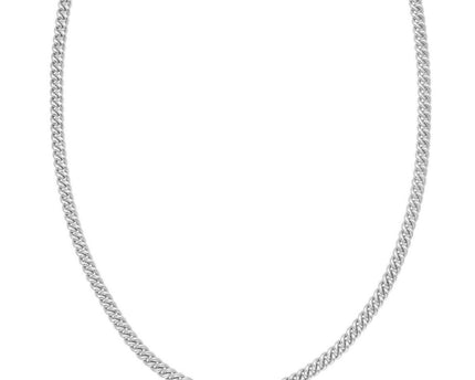 Sterling Silver Rhodium Plated Vintage Puffed Miami Cuban Chain (5.30 mm)