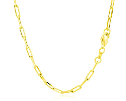 Sterling Silver Gold Plated Paperclip Chain (2.95 mm)