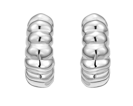Sterling Silver Twisted C Hoop Earrings