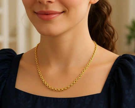 Sterling Silver Gold Plated Rolo Chain (5.70 mm)