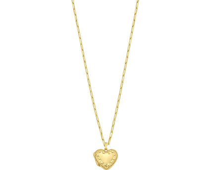 Sterling Silver Gold Plated Heart Locket Necklace