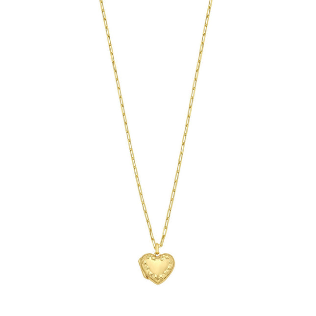 Sterling Silver Gold Plated Heart Locket Necklace