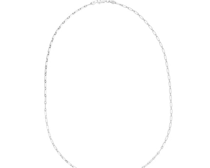 Sterling Silver Rhodium Plated Petite Alternating Paperclip Chain (3.15 mm)