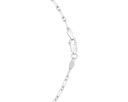 Sterling Silver Rhodium Plated Petite Alternating Paperclip Chain (3.15 mm)