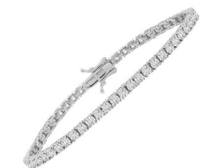 Sterling Silver Rhodium Plated CZ Tennis Bracelet (3.30 mm)