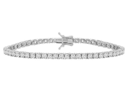 Sterling Silver Rhodium Plated CZ Tennis Bracelet (3.30 mm)