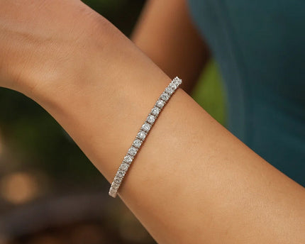Sterling Silver Rhodium Plated CZ Tennis Bracelet (3.30 mm)