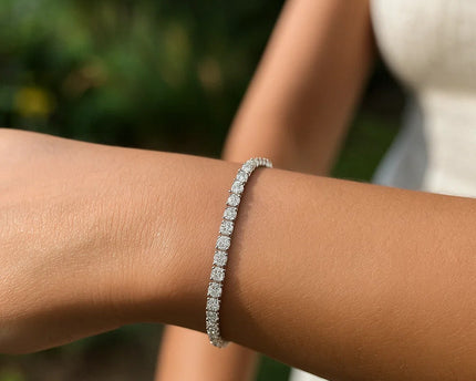 Sterling Silver Rhodium Plated CZ Tennis Bracelet (3.30 mm)