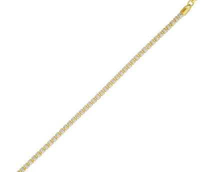 Sterling Silver with Gold Plated Ice Barrel Chain (3.80 mm)