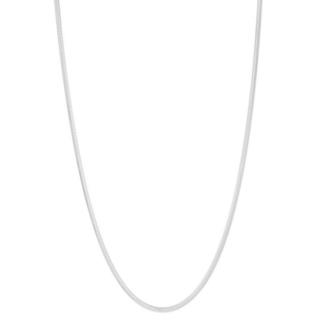 Sterling Silver Rhodium Plated Oval Snake Chain (2.60 mm)