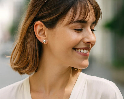 Sterling Silver Ball Stud Earrings (8.00 mm)
