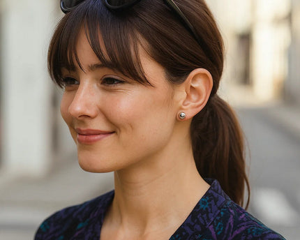 Sterling Silver Ball Stud Earrings (8.00 mm)