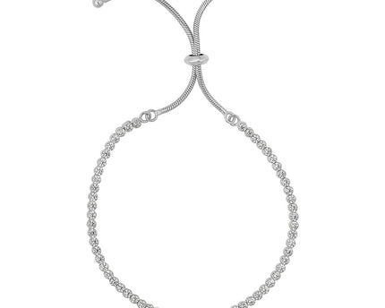 Adjustable Tennis Style Bracelet with Cubic Zirconia in Sterling Silver(4.00 mm)