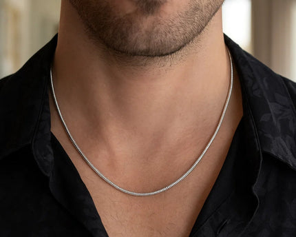 Sterling Silver Rhodium Plated Octagonal Snake Chain (2.40 mm)