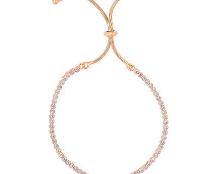 Adjustable Tennis Style Bracelet with Cubic Zirconia in Sterling Silver(5.10 mm)