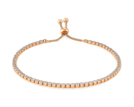 Adjustable Tennis Style Bracelet with Cubic Zirconia in Sterling Silver(5.10 mm)